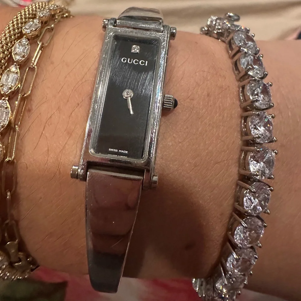 Gucci watch silver stainless steel Gucci watch black slim Gucci bracelet watch - Picture 7 of 17